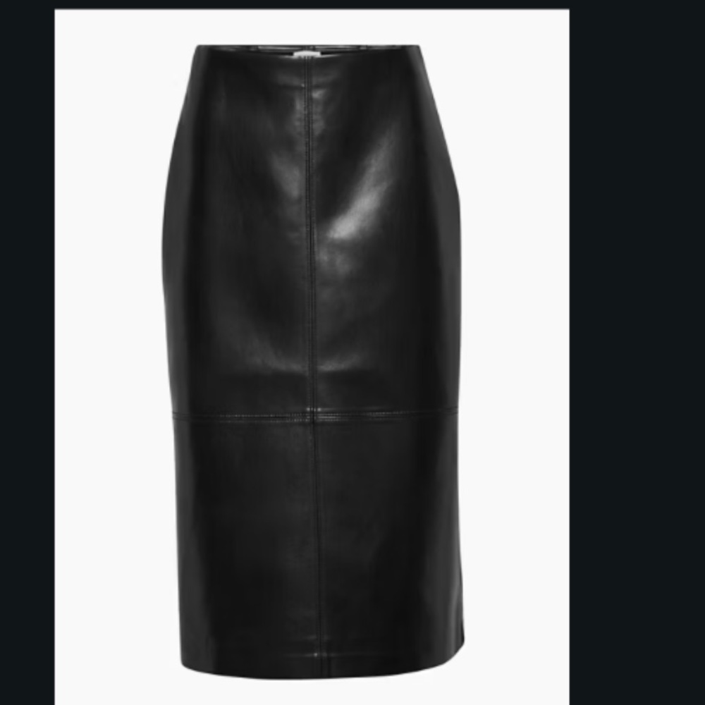 Aritzia Wilfred Betty Black Leather Skirt